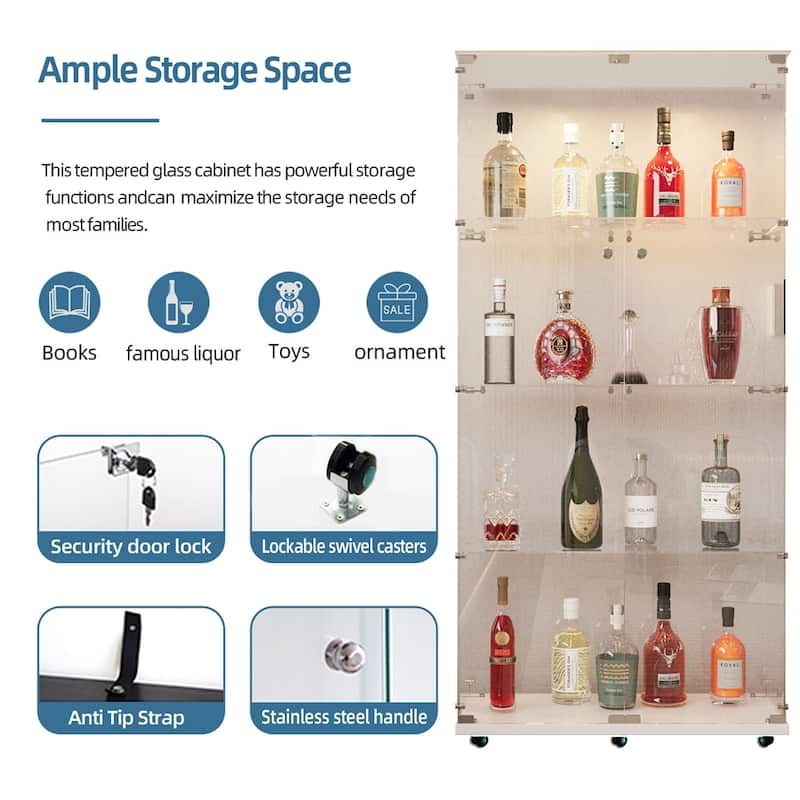 Tempered Glass Display Cabinet,Storage Cabinet,File Cabinet,with LED