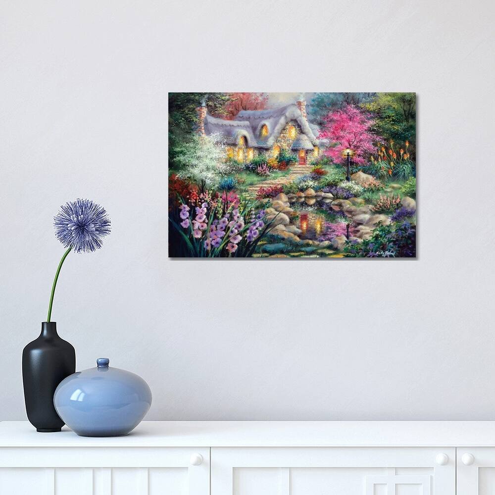 iCanvas "Cottage Pond" by Nicky Boehme Canvas Print