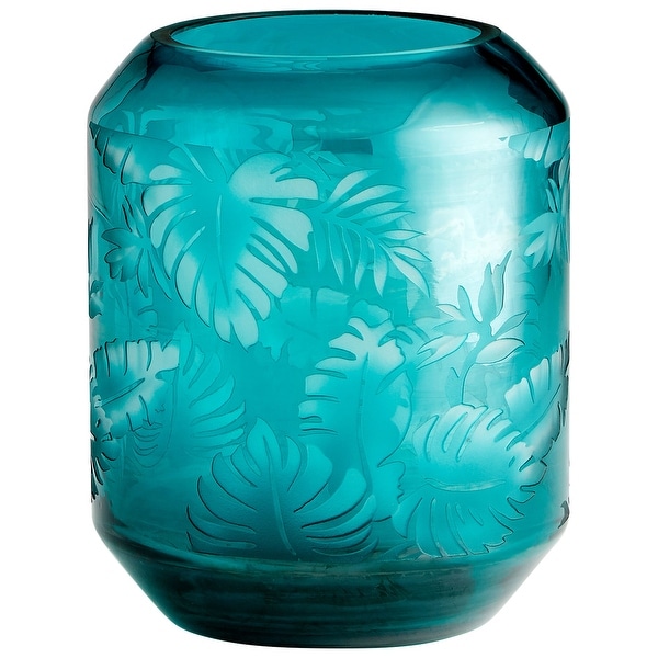 Cyan Design 10015 Sumatra 8" Diameter Glass Vase - Turquoise