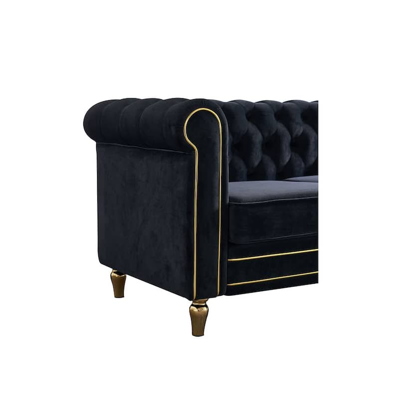Modern Velvet Sofa 84.65 inch for Living Room