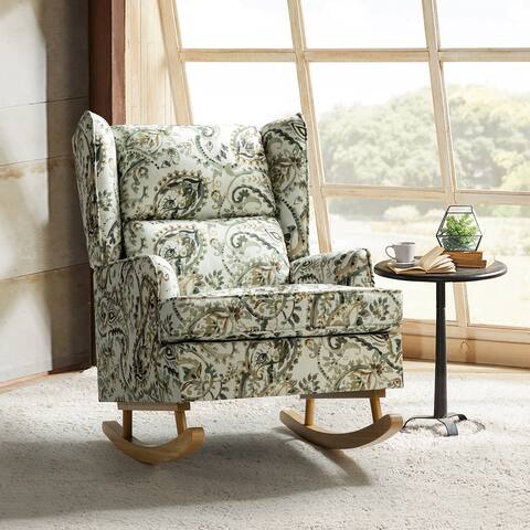 Belen Upholstery Rocking Chair with Wood Base