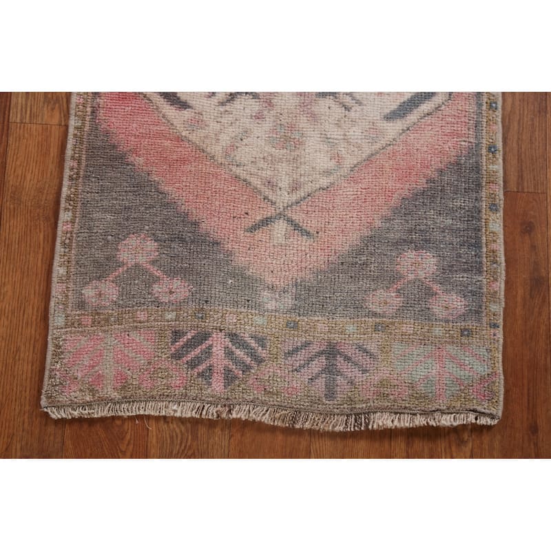 Antique Look Anatolian Turkish Rug Hand-knotted Oriental Wool Carpet - 1'7" x 3'3"