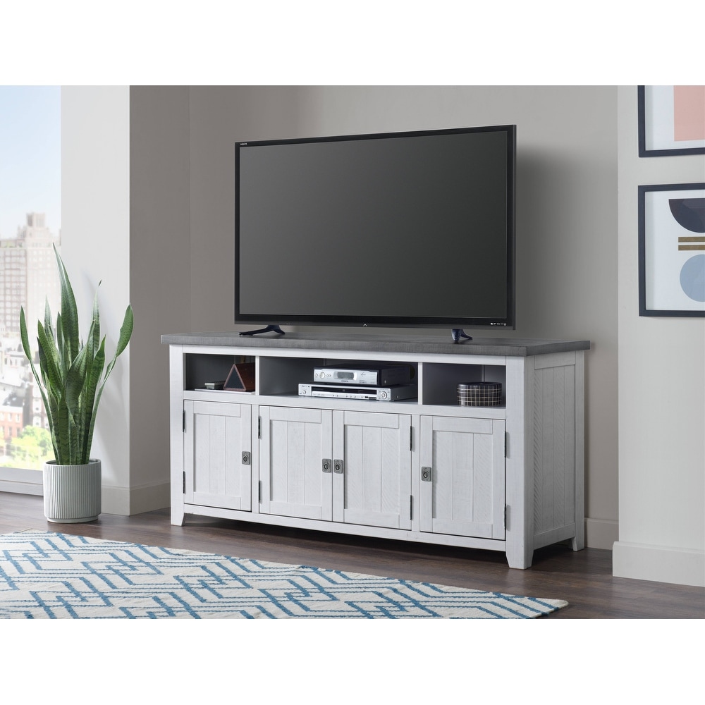 Solid wood white sales tv stand