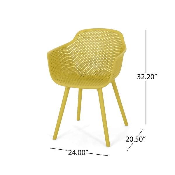 dimension image slide 0 of 2, Lotus Outdoor Modern Dining Chairs (Set of 2) by Christopher Knight Home