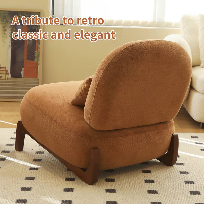 Accent Chair with Solid Wood Legs