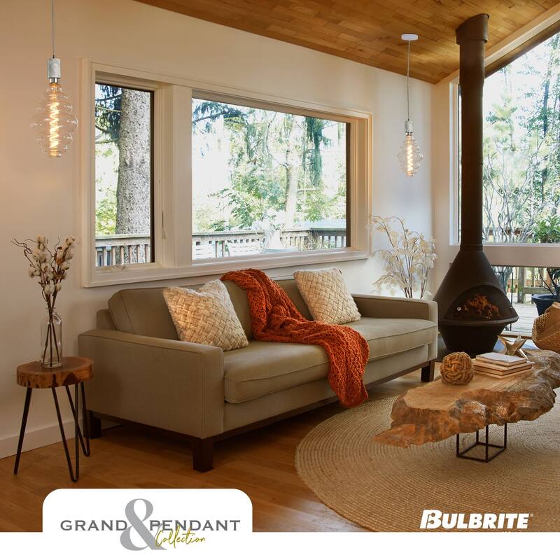Bulbrite LED Grand Bulb and Pendant Kit of (1) 4 Watt Clear Glass 15" Beehive Shaped Bulb