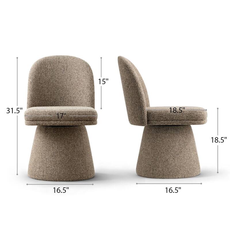 Upholstered Swivel Dining Chair(Set of 4)