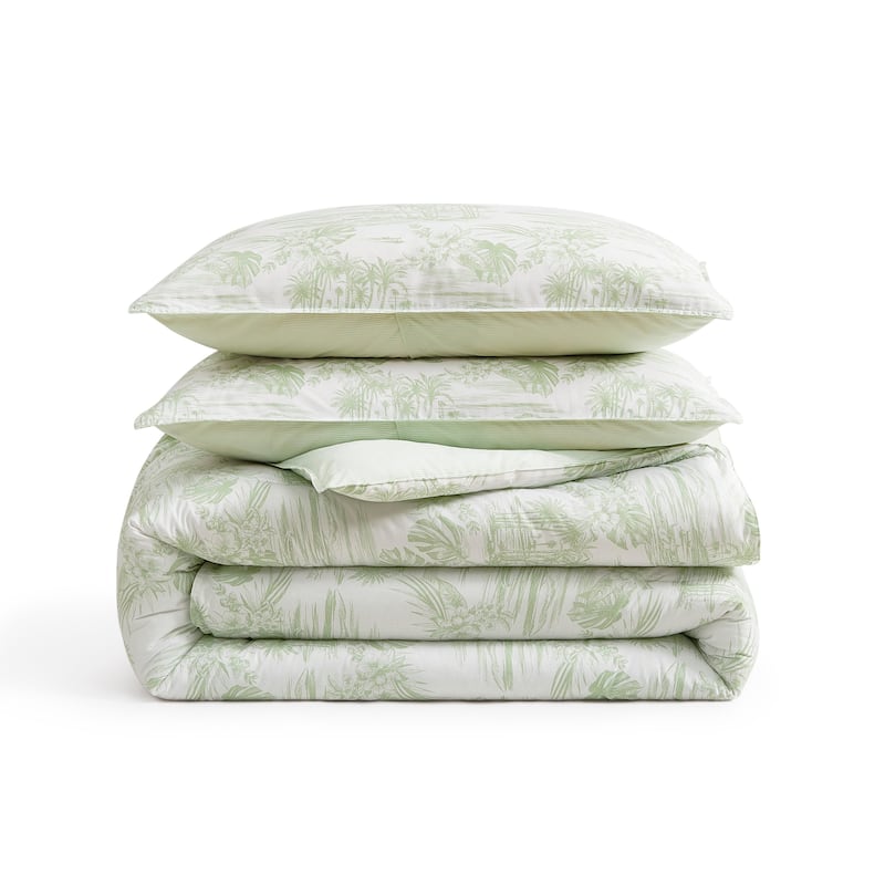 Tommy Bahama Beach Bluff Toile Cotton Green Comforter Set