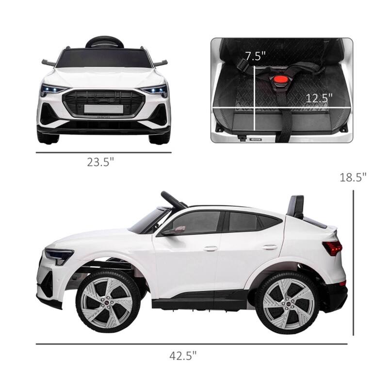 12V Electric Ride-On Car for Toddlers with USB Music LED Lights and Dual Motors Safety Wheels - 42.5" L x 23.5" W x 18.5" H
