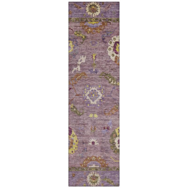 Machine Washable Indoor/ Outdoor Traditional Boho Chantille Rug