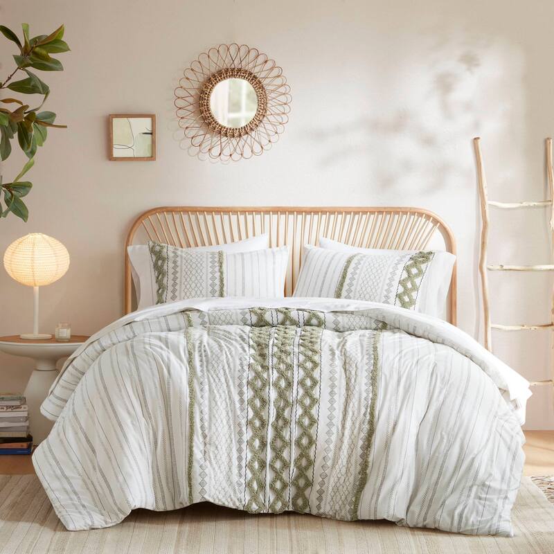 GDF Studio - Aruda Global Cotton Chenille Comforter Set with Tufted Detailing