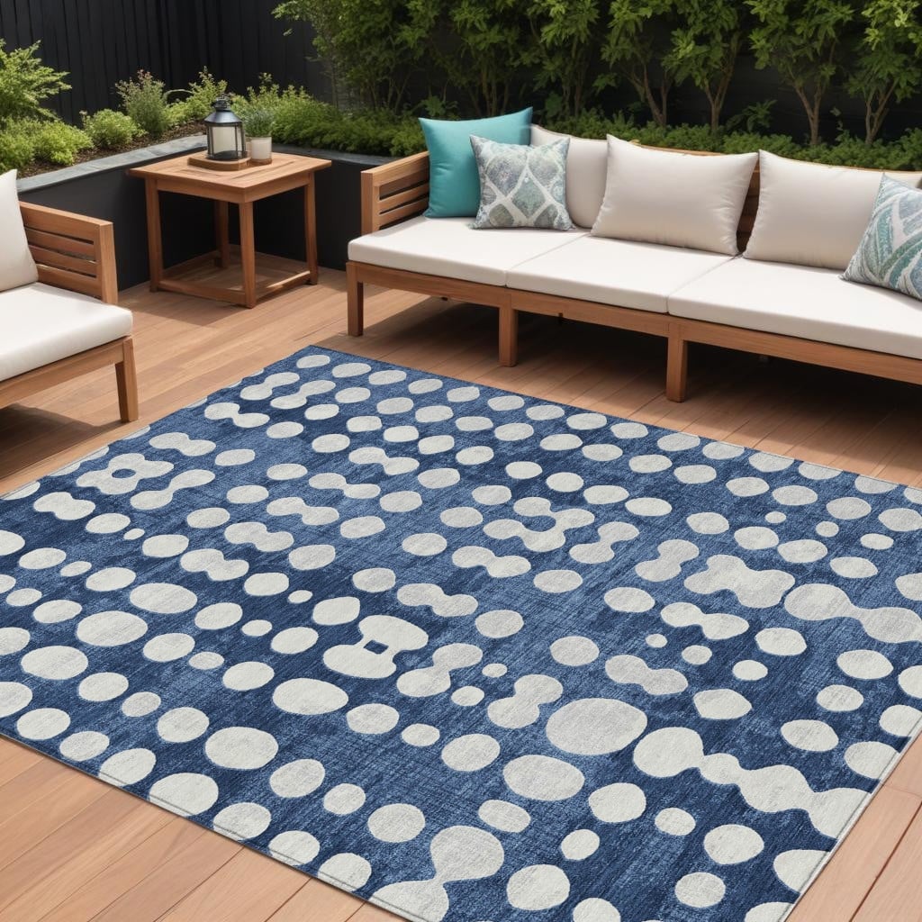 HomeRoots Abstract Transitional Rectangle Outdoor Rug