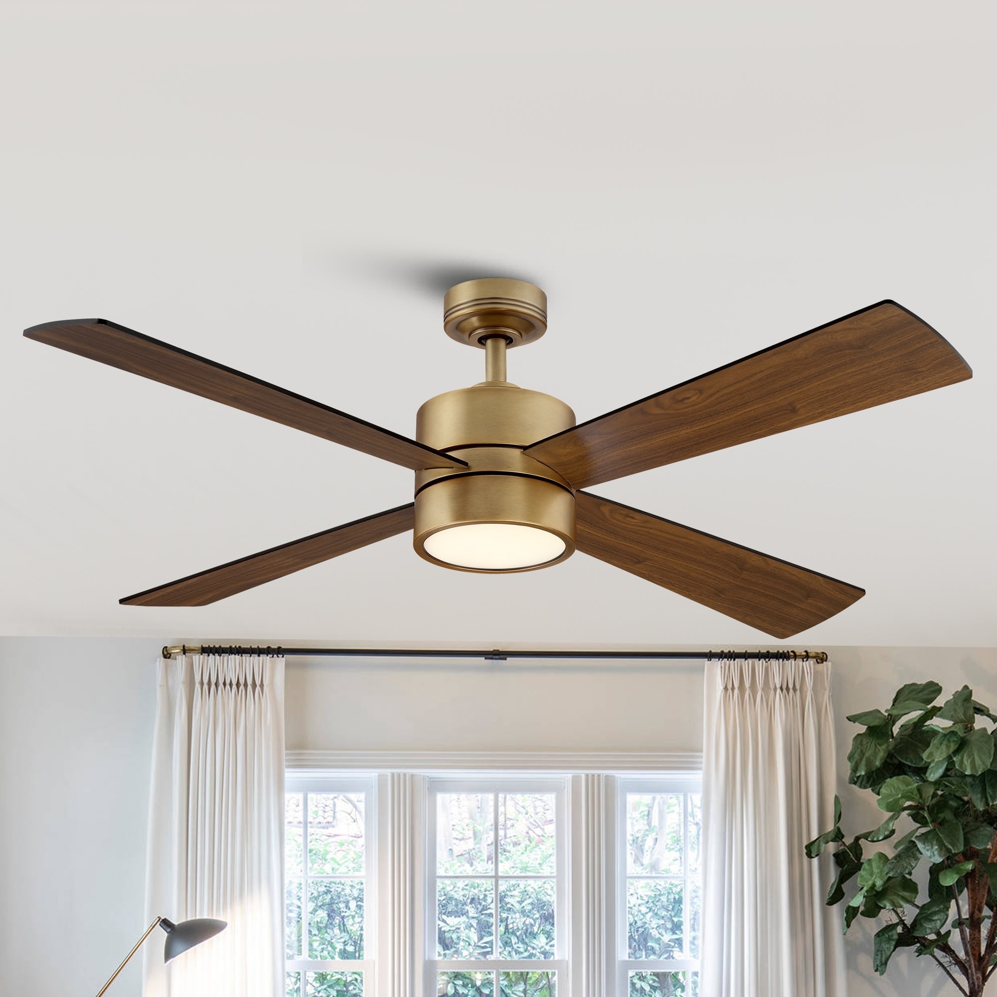 Cusp Barn 24-In Outdoor Ceiling Fan with Lights, Waterproof Gazebo Smart Ceiling Fan with App Control, Plug-in Caged Hanging Fan