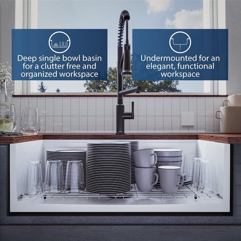 Karran USA FCWSD33SB-PK1 Karran FCWSDM33SBMB 33" Single Bowl