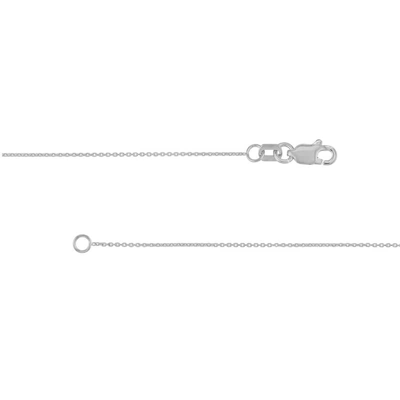 Curata 18k White Gold 0.7mm Cable Chain Necklace (Lobster)