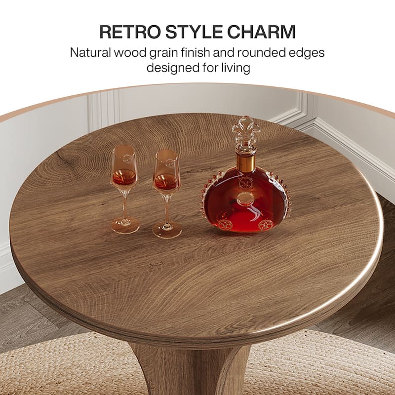 Round Bar Table, 35.4-Inch Tall Bistro Pub Table for Home Bar