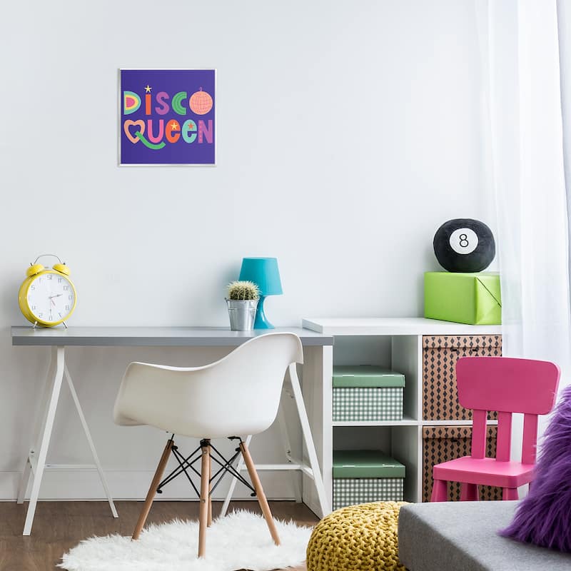 Stupell Disco Queen with Retro Letters Wall Plaque Art Design By Sazerelli Designs