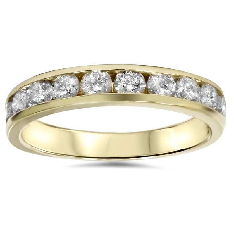 Bliss Diamond 1/2ct Yellow Gold Channel Set Diamond Wedding Ring - 8