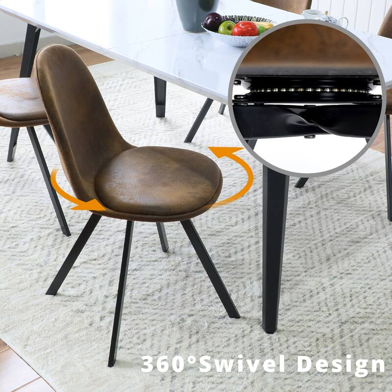 HomyLin Dining Set for 4 with Upholster Chairs, Kitchen Table with 4 Chairs