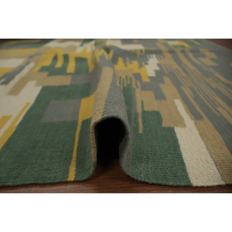 Hand Woven Oriental 100% Wool Carpet Southwestern Modern Multi-Colored Kilim Area Rug - 6' 7'' X 5' 3''