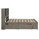 preview thumbnail 12 of 12, Gray Platform Bed wBuilt-in Storage Shelf & 8 Drawers, Kids Storage Beds Bookcase Headboard Space-Saving Beds for Teens Adults