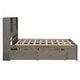 preview thumbnail 12 of 12, Wood Platform Storage Bed Bookcase Headboard Beds w 8 Drawers, Gray