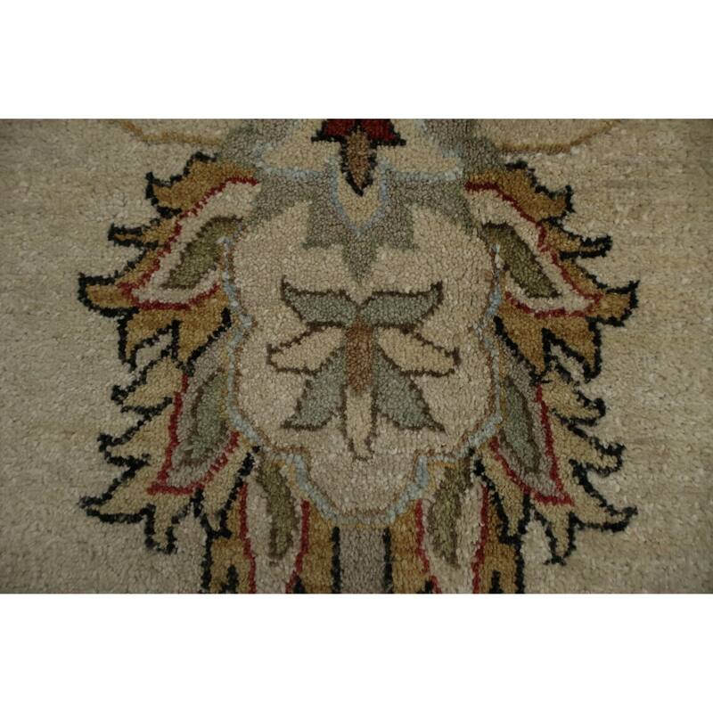 Hand Knotted Oriental 100% Wool Carpet Transitional Floral Navy Blue & Blues Oushak Area Rug - 14' 8'' X 11' 6''