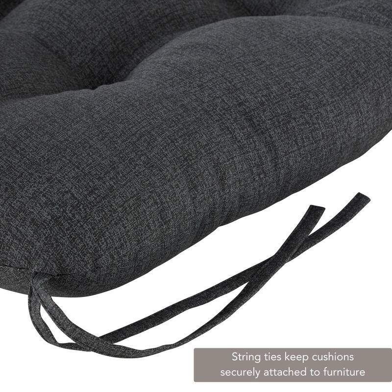 Outdoor 21 x 42-inch Heathered Solid Seat/Back Chair Cushion (Set of 2) (Cushions Only)