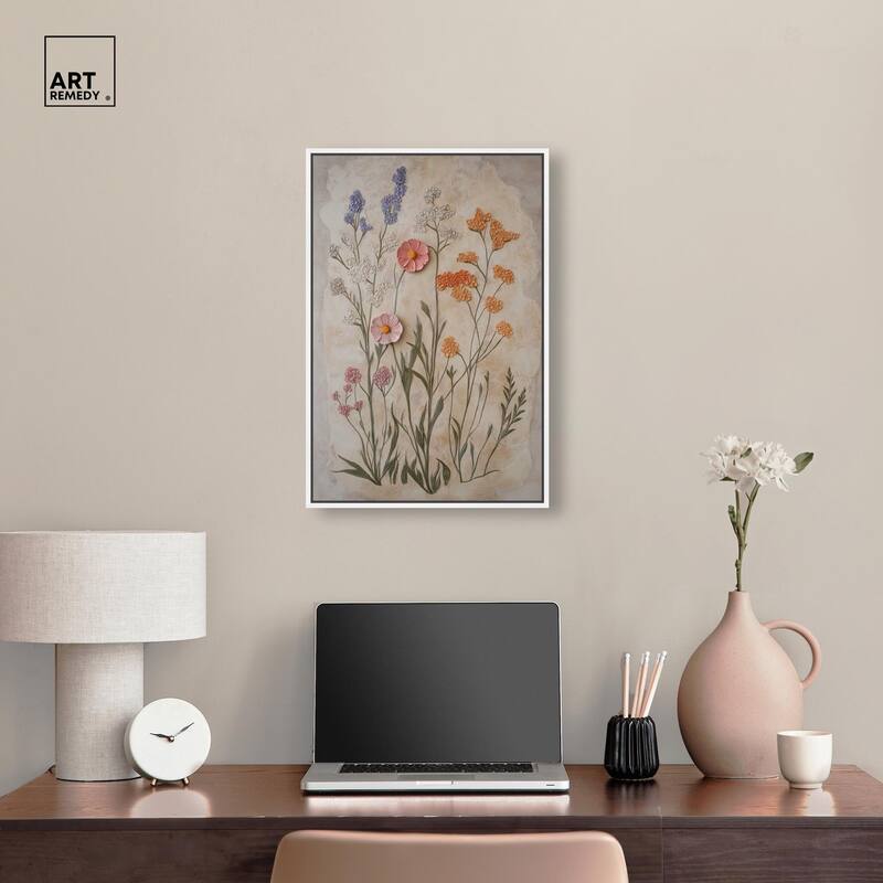 Sculpted Flora Frieze I Canvas by Art Remedy