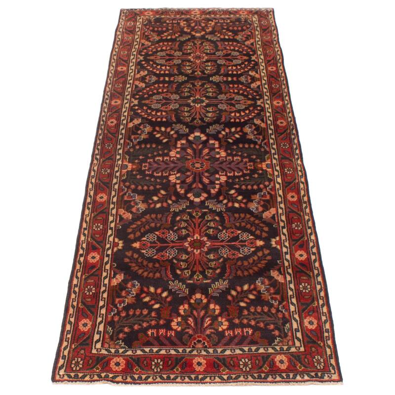 ECARPETGALLERY Hand-knotted Andelz Navy Wool Rug - 3'4 x 10'2