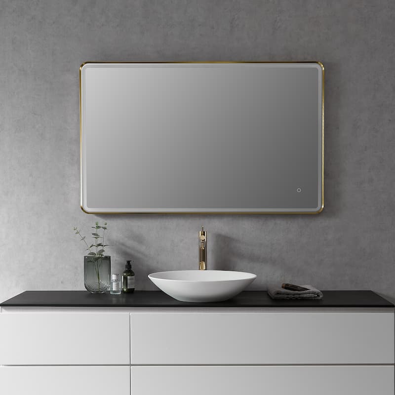 Altair Viaggi Rectangle Framed LED Lighted Wall Mirror