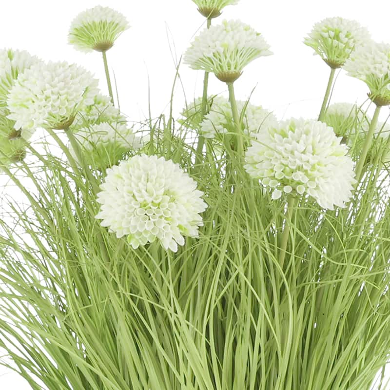 Dahlias in Round Fiberstone Planter - 31