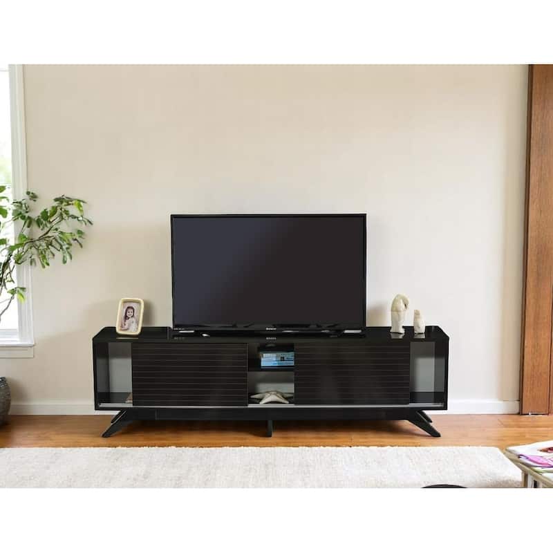 Lucina Modern TV Stand with 2 Sliding Door Cabinet 2 Shelves, Living Room Entertainment Center