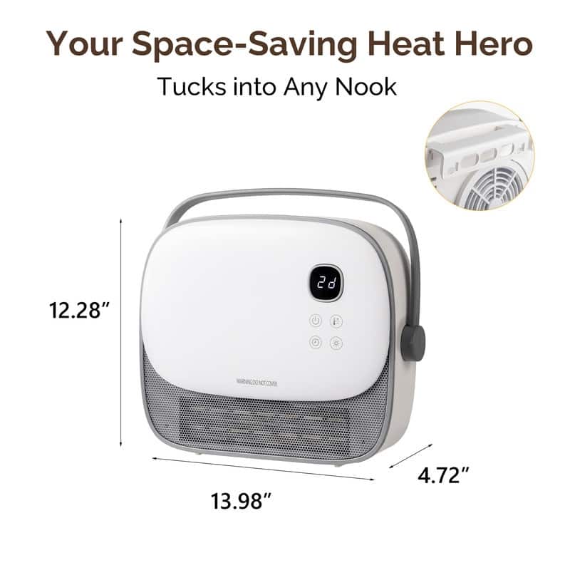 1500-Watt Wall-Mount and Floor Electric Space Heater with Remote Control