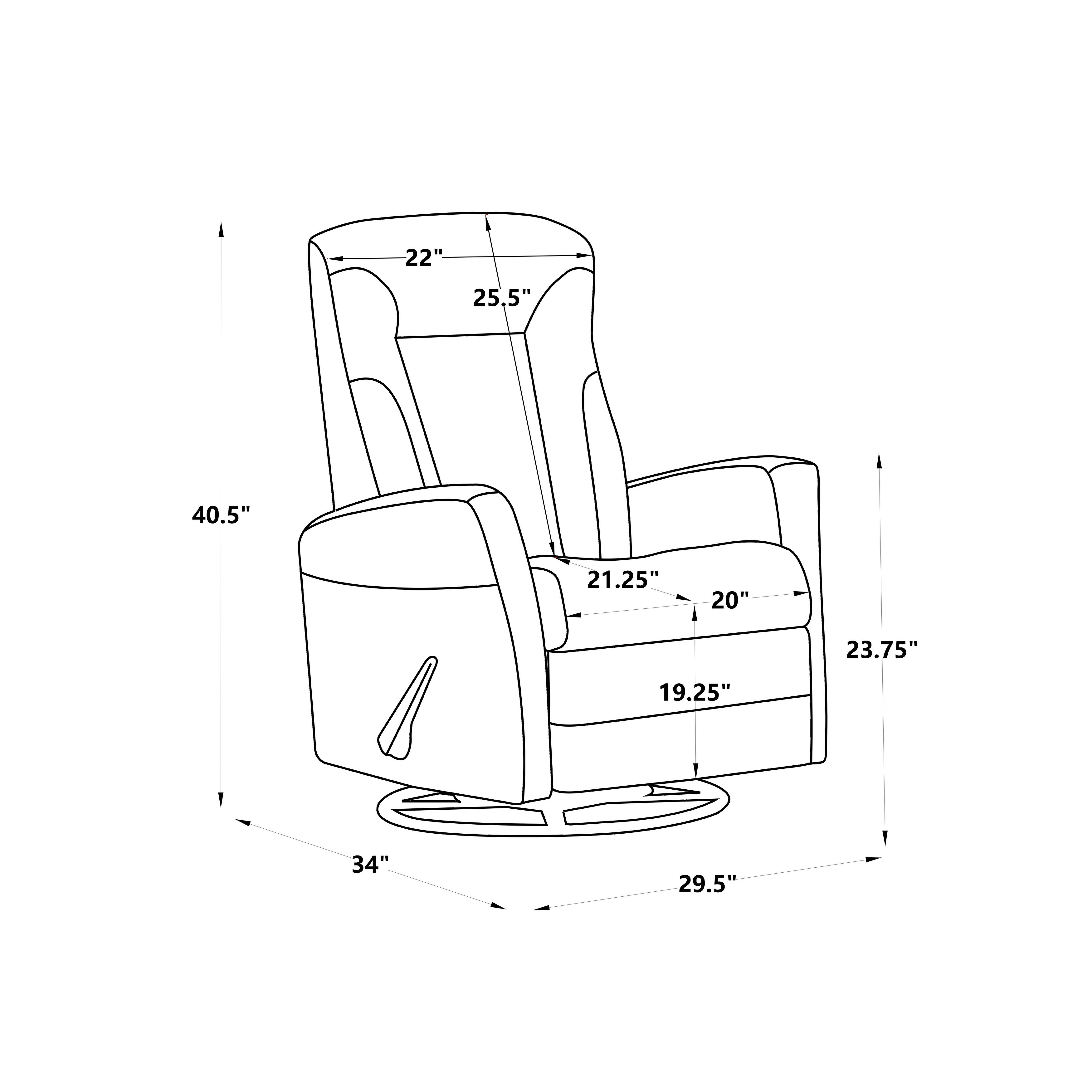 Recliner dimensions shop in feet