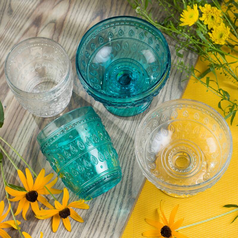 Euro Ceramica Fez 4 Piece 12 oz Old Fashion Glasses Set