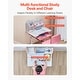 preview thumbnail 3 of 14, Pink Height Adjustable Kids Study Chair and Desk with Bookshelf and Drawer - 27.56 x 19.69 x (20.87 - 27.95) in