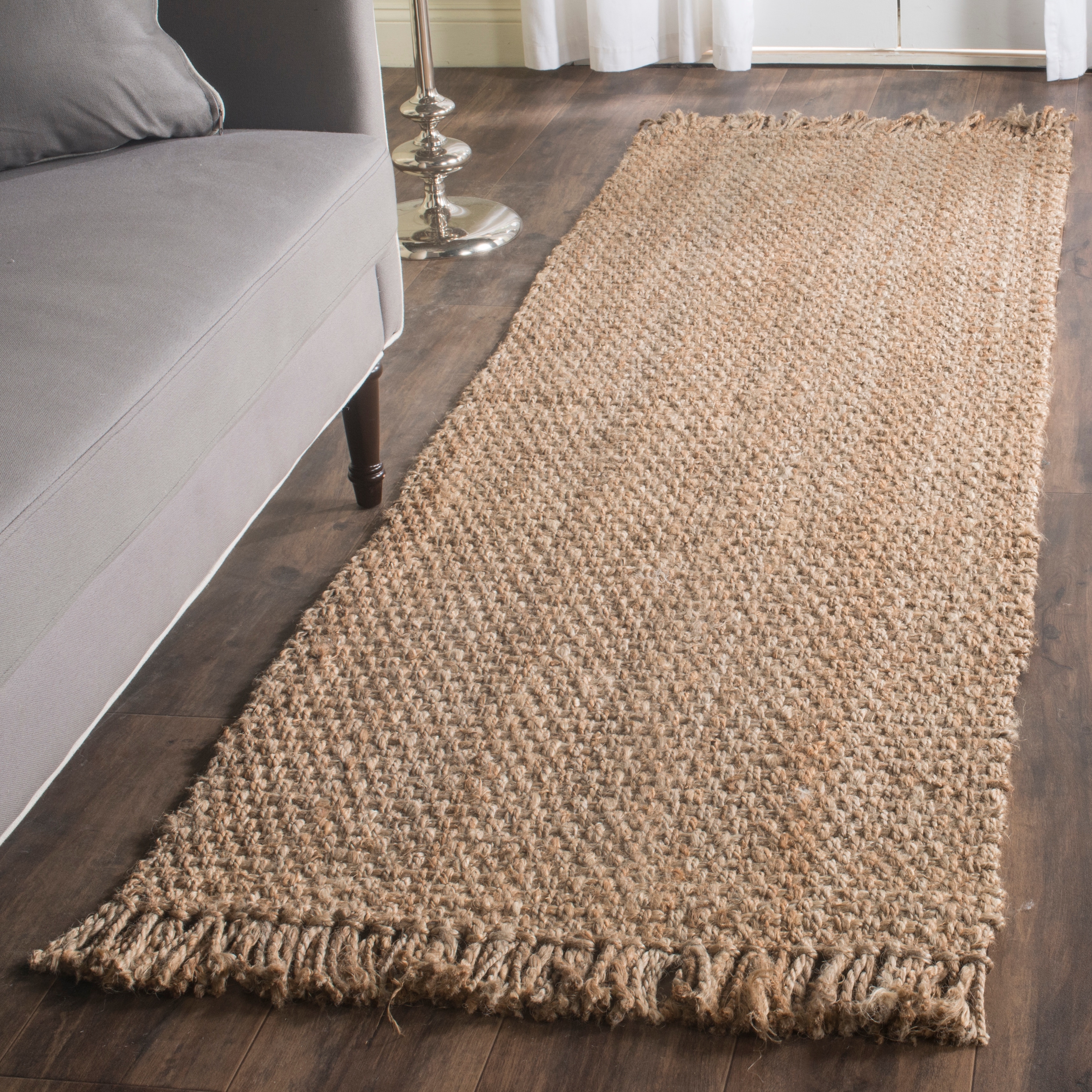 Safavieh Natural Fiber Collection NF856A Handmade Woven Fringe Jute Area Ru 