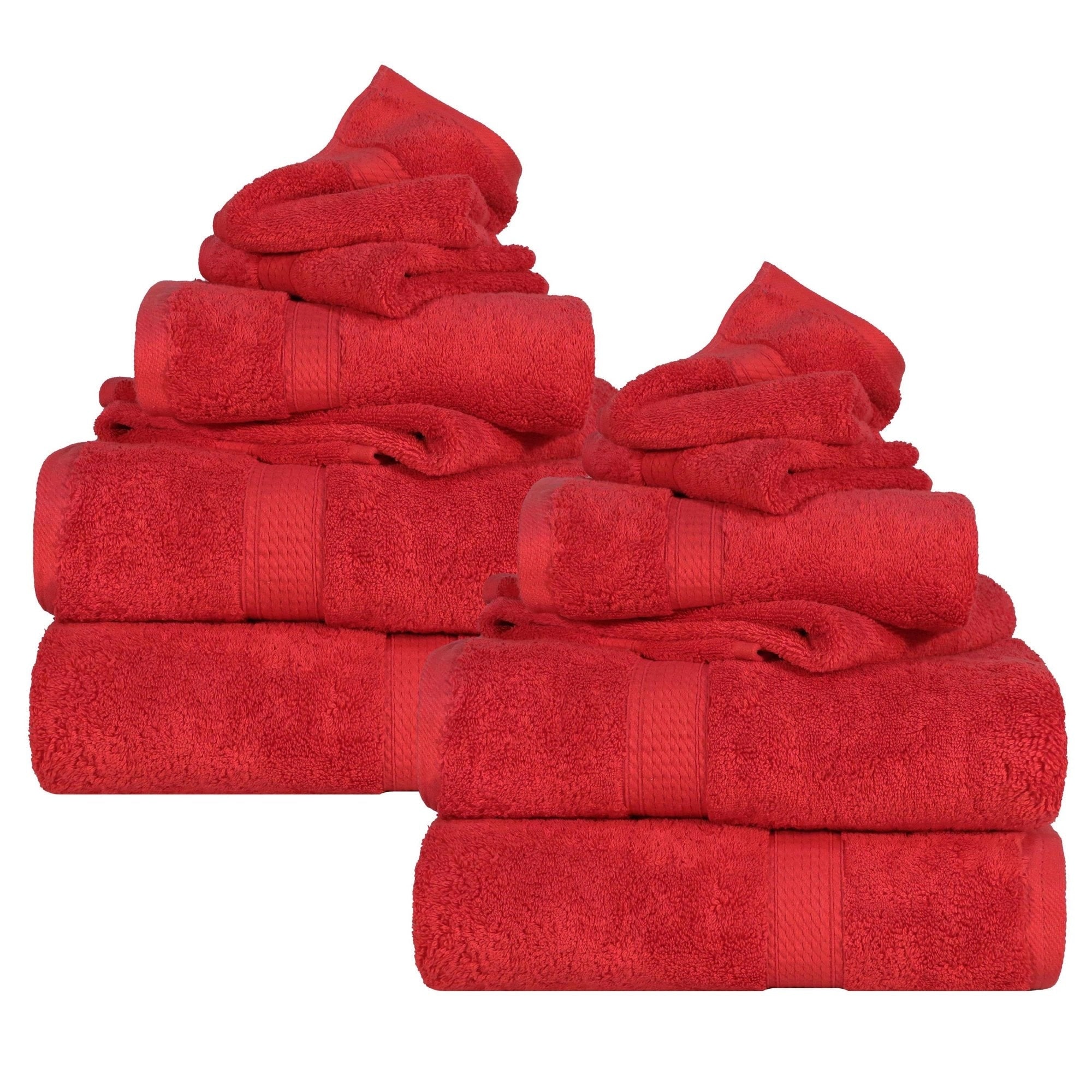 Blue Nile Mills Assorted 12-Piece Towel Set, Hotel Quality Ultra-Plush Egyptian Cotton Towels