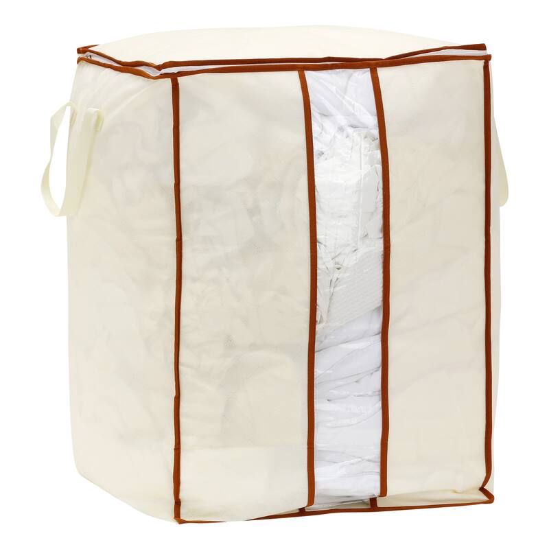 1 Pack Clothes Storage, Storage Bags, Moving Bags for Organizing Bedroom, Comforter, Closet Organizers and Storage with Handles - Beige - 71*20*28in