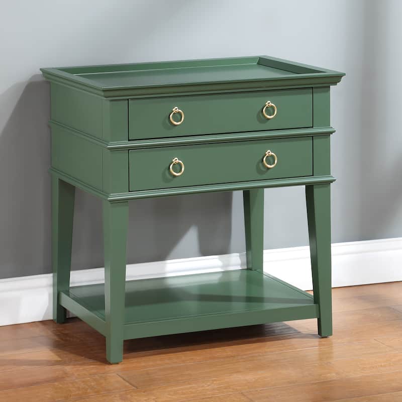 Collette 2-Drawer Tray Top Nightstand by Greyson Living