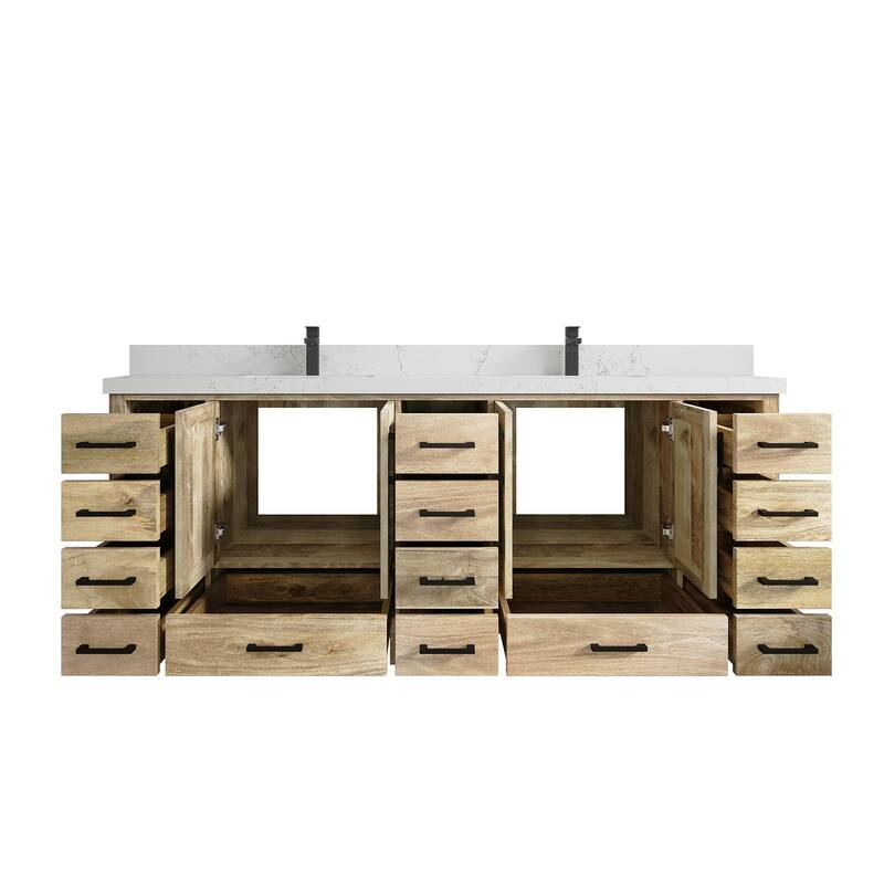 Willow Collections 84 in. W x 22 in. D Malibu Mango Double Sink Bathroom Vanity with Countertop