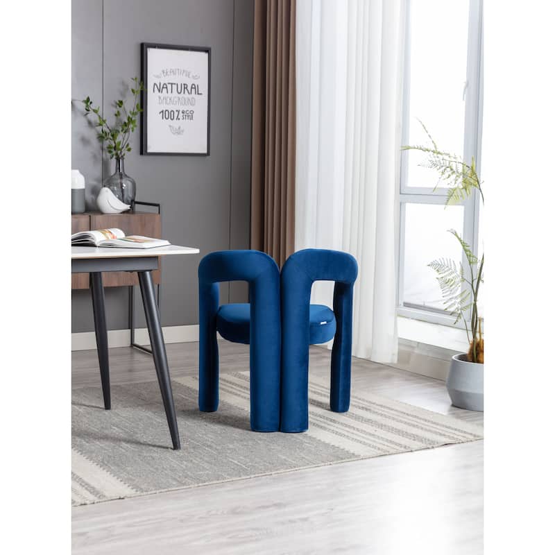 Contemporary Designed Velvet Fabric Upholstered Accent Chair Barrel Side Chairs Kitchen Armchair for Living Room set of 2