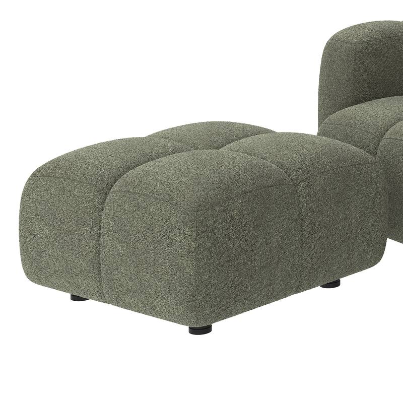 Christopher Knight Home - 3-Seater 90.94" L-Shaped Upholstered Sectional Sofa with Ottoman