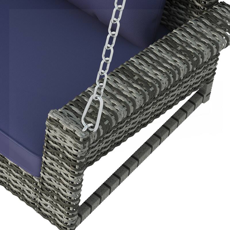 2-Person Wicker Hanging Porch Swing
