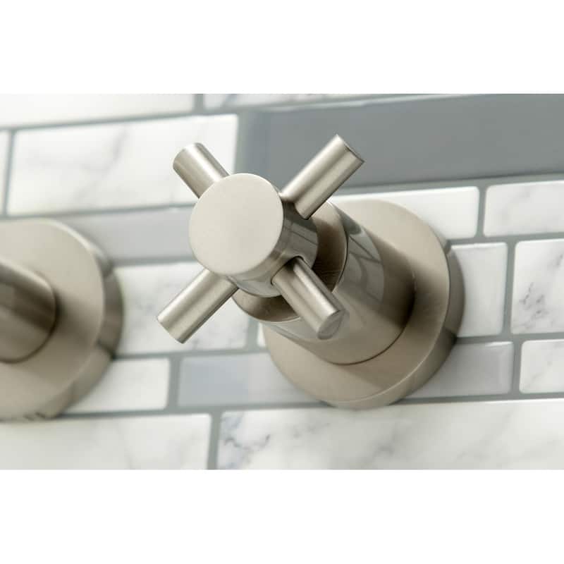 Concord 3-Hole Wall Mount Roman Tub Faucet in Brushed Brass