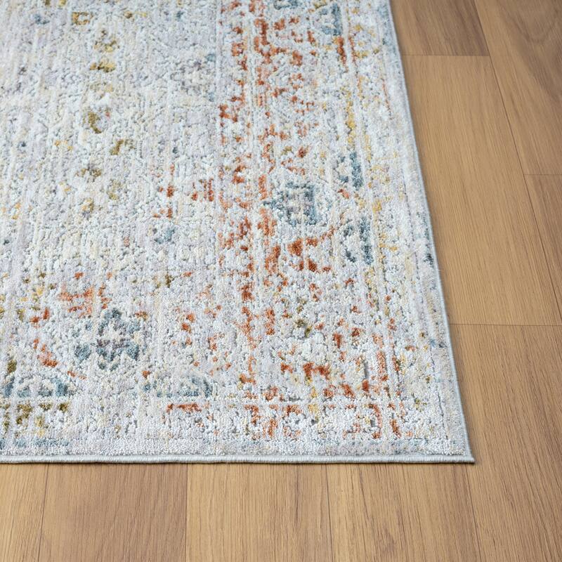 Sevita Light Gray/Blue Classic Traditional Indoor Area Rug