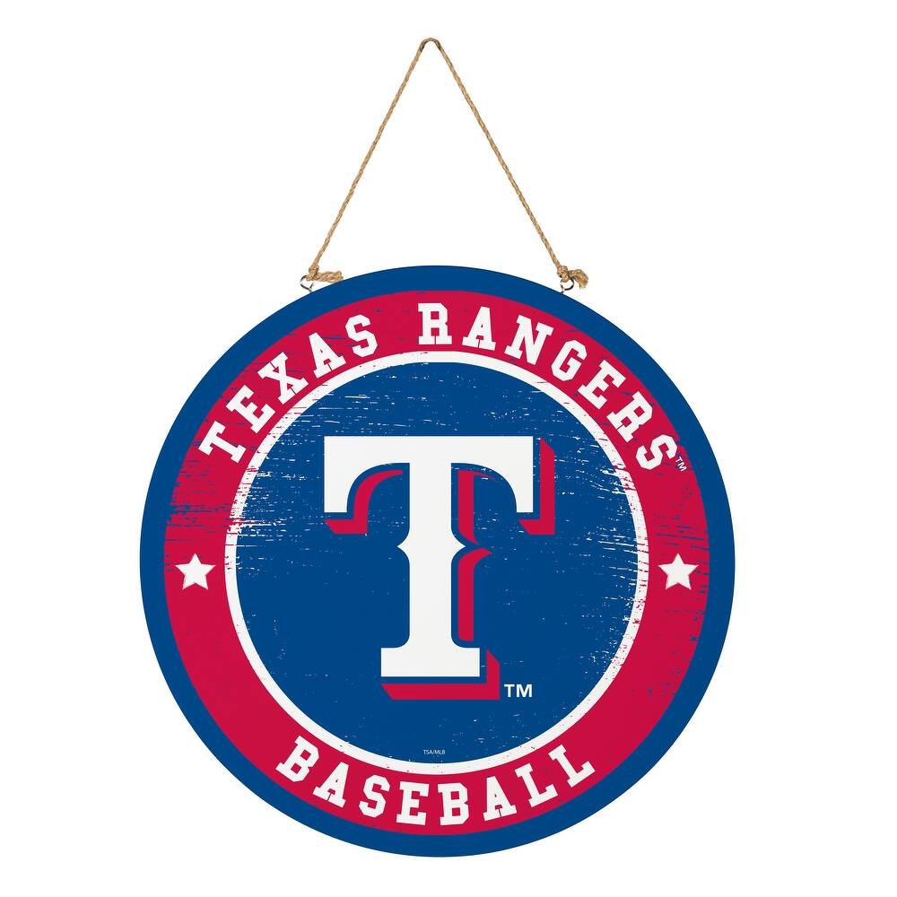 Texas Rangers Wooden Door Decor Wall Sign - Multi-Color