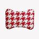 Houndstooth Pet Feeding Mat for Dogs and Cats - Red - 19" x 14"-Bone