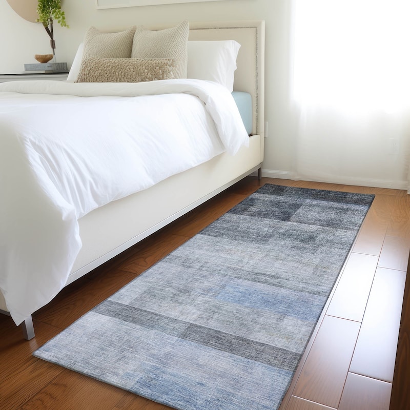 Machine Washable Indoor/ Outdoor Modern Abstract Chantille Rug